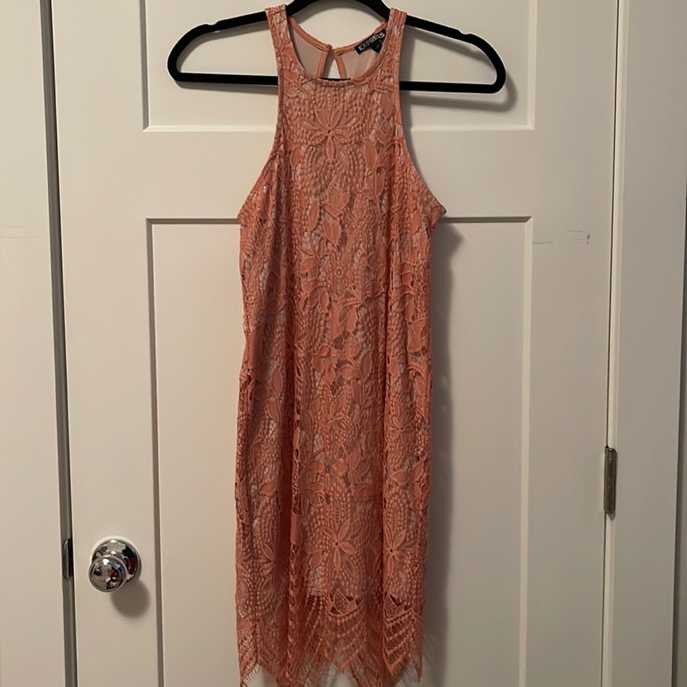 Pink Lace Mini Dress